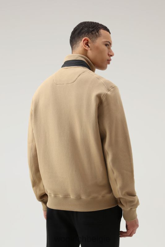 krullend fleecejack met volledige ritssluiting Woolrich Heren 8TTN0696 goud kaki kleding