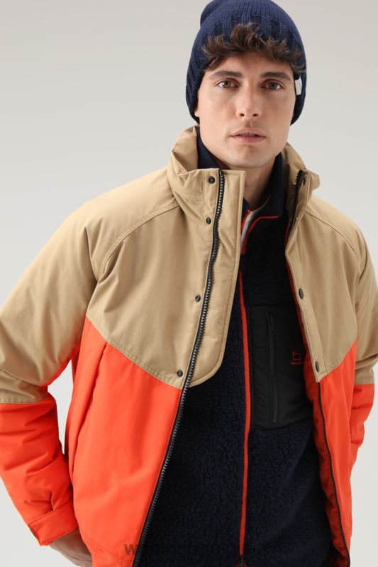 krullend fleecejack met volledige ritssluiting Woolrich Heren 8TTN0755 Melton blauw kleding