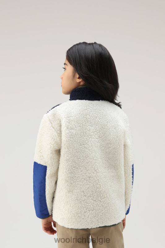 krullend trainingsjack Woolrich meisjes 8TTN0921 Melton blauw kleding