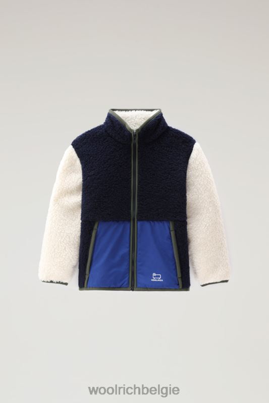 krullend trainingsjack Woolrich meisjes 8TTN0921 Melton blauw kleding