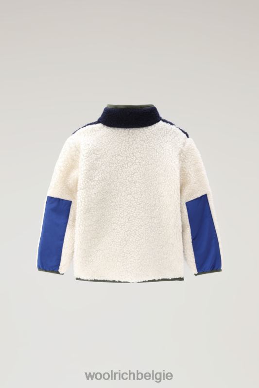 krullend trainingsjack Woolrich meisjes 8TTN0921 Melton blauw kleding