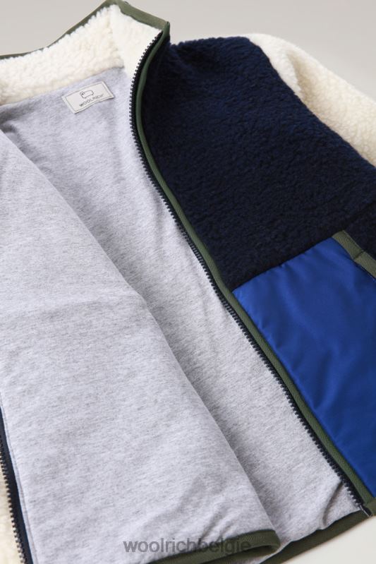 krullend trainingsjack Woolrich meisjes 8TTN0921 Melton blauw kleding