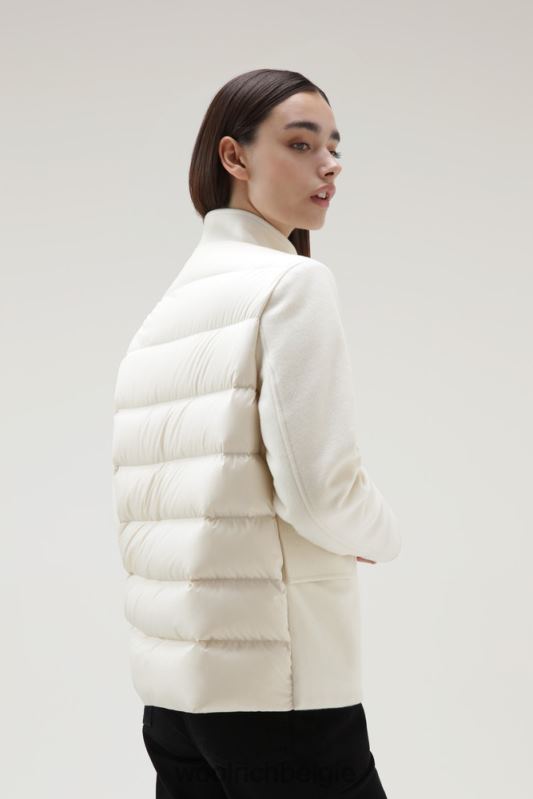 kuna-jasje van een mix van wol en kasjmier Woolrich vrouwen 8TTN0217 melkachtige crème kleding