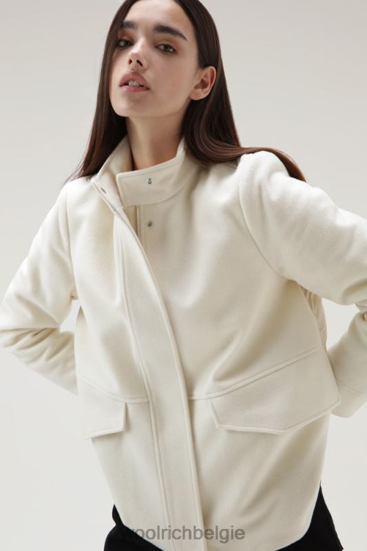 kuna-jasje van een mix van wol en kasjmier Woolrich vrouwen 8TTN0217 melkachtige crème kleding