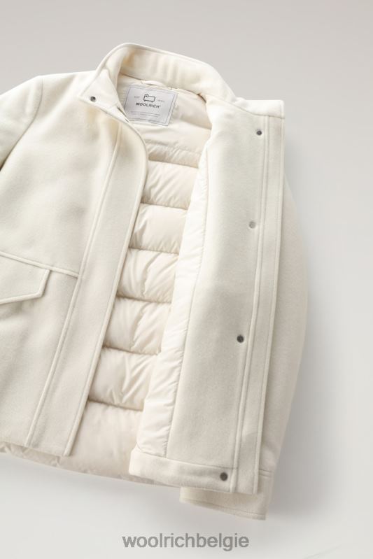 kuna-jasje van een mix van wol en kasjmier Woolrich vrouwen 8TTN0217 melkachtige crème kleding