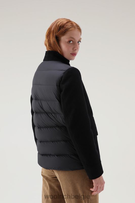 kuna-jasje van een mix van wol en kasjmier Woolrich vrouwen 8TTN0243 zwart kleding