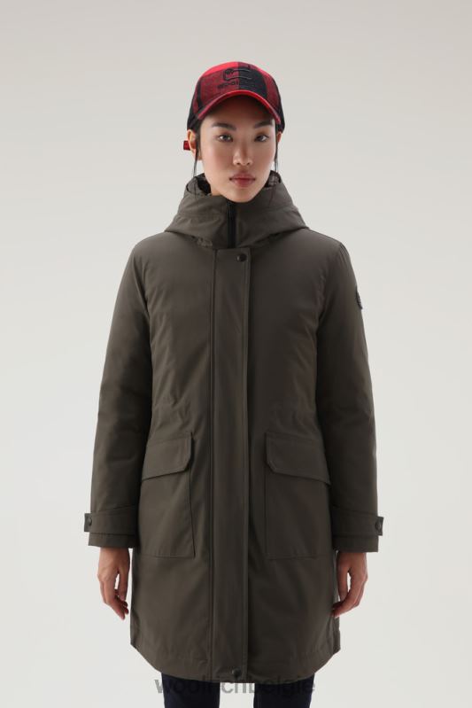 lange militaire 3-in-1 parka Woolrich vrouwen 8TTN0297 donkergroen kleding