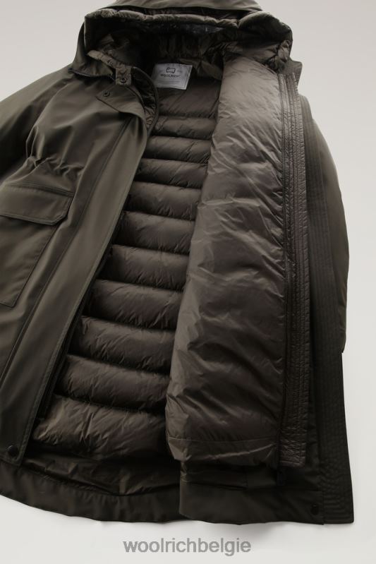 lange militaire 3-in-1 parka Woolrich vrouwen 8TTN0297 donkergroen kleding