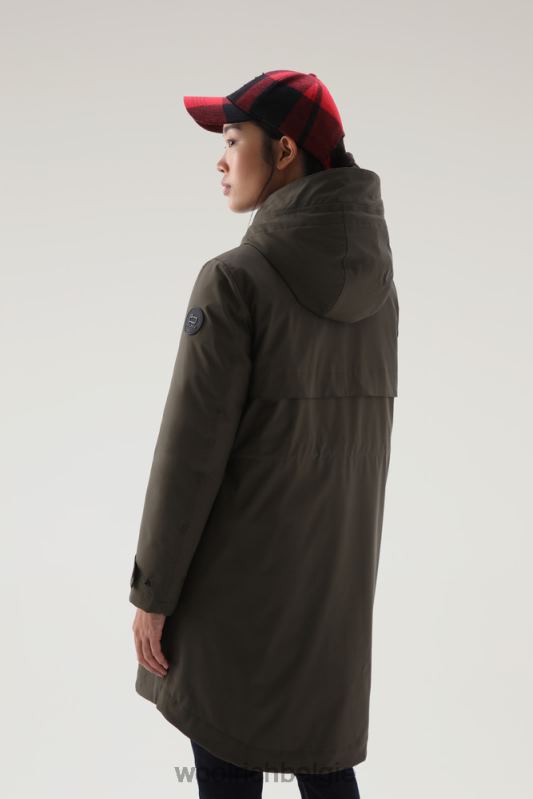 lange militaire 3-in-1 parka Woolrich vrouwen 8TTN0297 donkergroen kleding