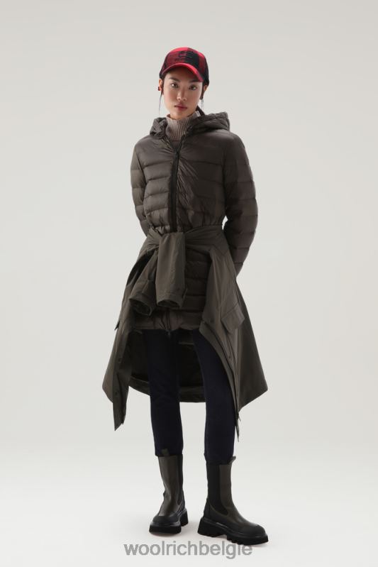 lange militaire 3-in-1 parka Woolrich vrouwen 8TTN0297 donkergroen kleding