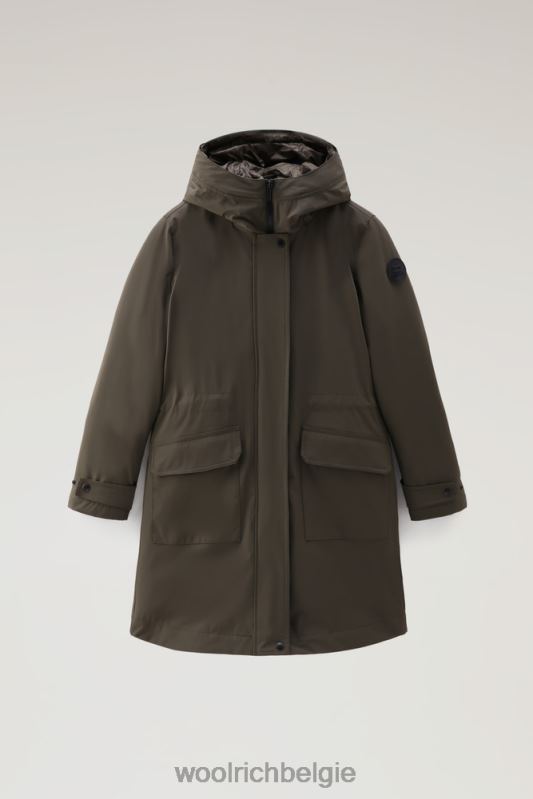 lange militaire 3-in-1 parka Woolrich vrouwen 8TTN0297 donkergroen kleding