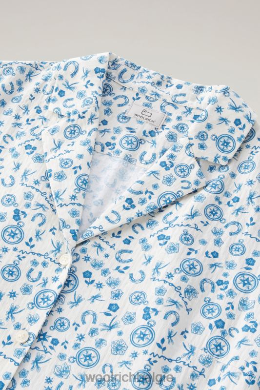 lange overhemdjurk van puur katoen Woolrich vrouwen 8TTN0198 melkachtige crème kleding