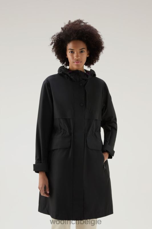 lange parka met capuchon van gore-tex infinium Woolrich vrouwen 8TTN057 zwart kleding