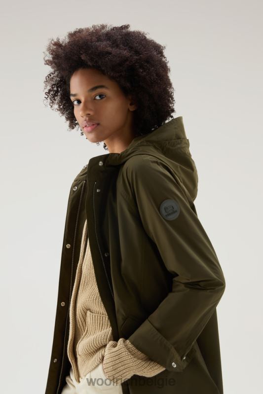 lange zomerparka met urban touch Woolrich vrouwen 8TTN041 donkergroen kleding