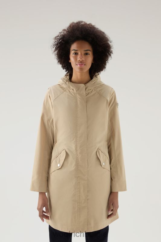 lange zomerparka met urban touch Woolrich vrouwen 8TTN061 veer beige kleding