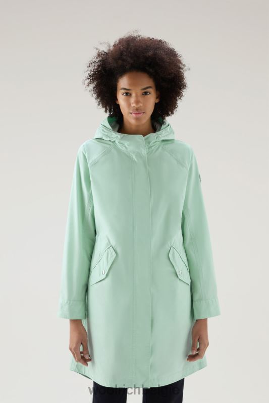 lange zomerparka met urban touch Woolrich vrouwen 8TTN065 haven groen kleding