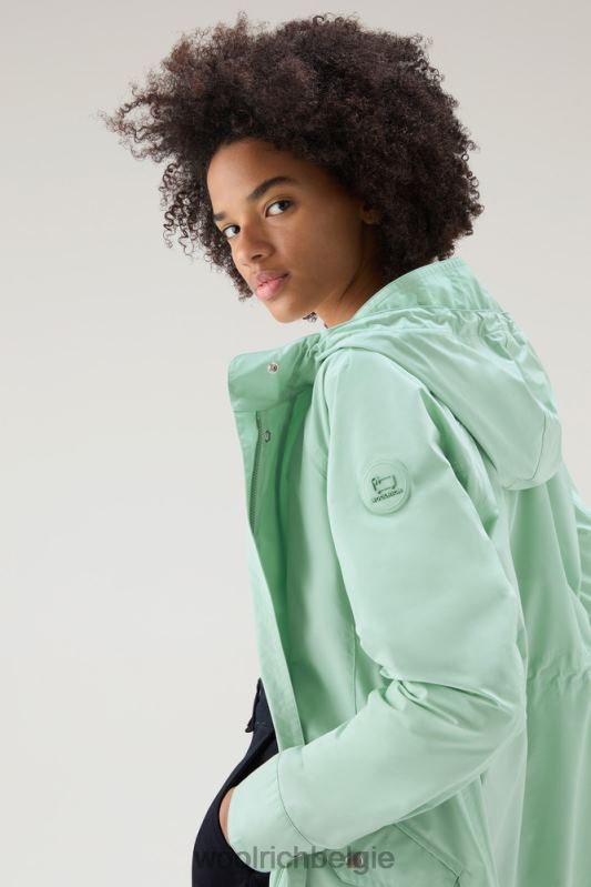 lange zomerparka met urban touch Woolrich vrouwen 8TTN065 haven groen kleding