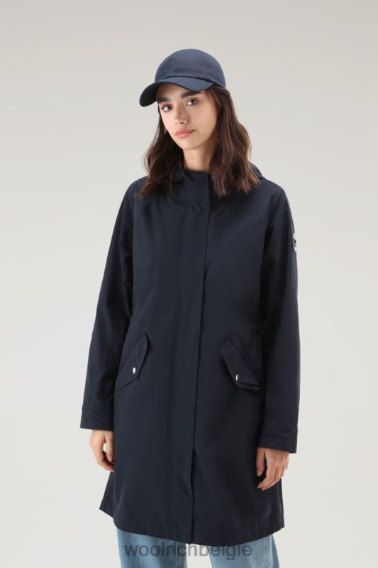 lange zomerparka met urban touch Woolrich vrouwen 8TTN08 Melton blauw kleding