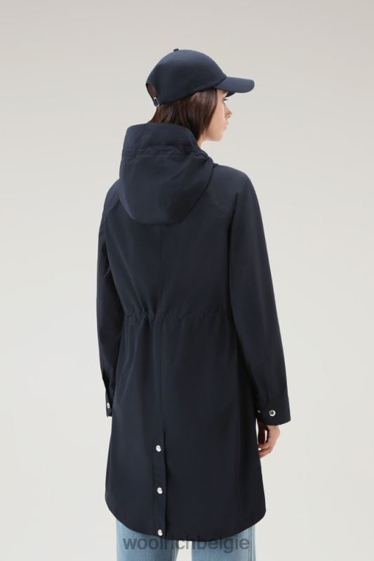 lange zomerparka met urban touch Woolrich vrouwen 8TTN08 Melton blauw kleding