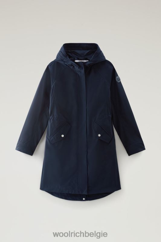 lange zomerparka met urban touch Woolrich vrouwen 8TTN08 Melton blauw kleding