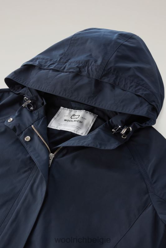 lange zomerparka met urban touch Woolrich vrouwen 8TTN08 Melton blauw kleding