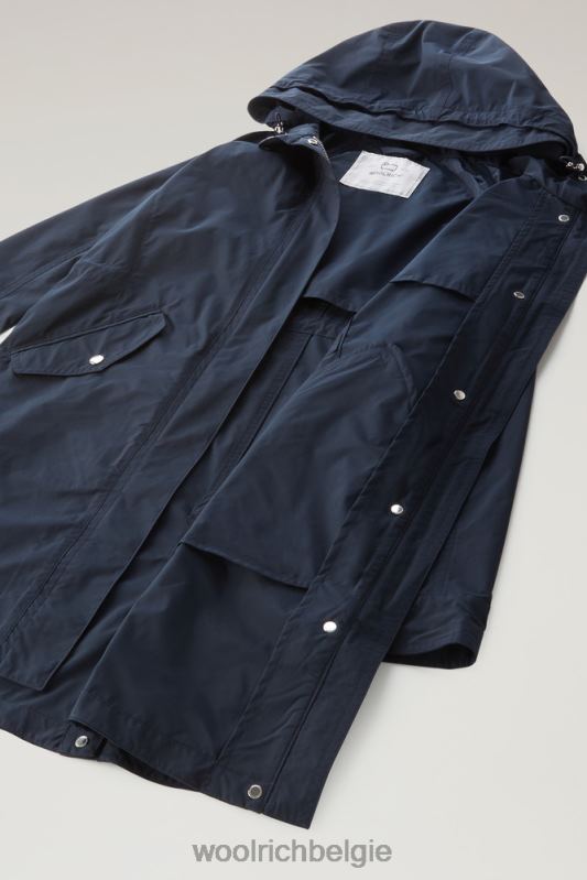 lange zomerparka met urban touch Woolrich vrouwen 8TTN08 Melton blauw kleding