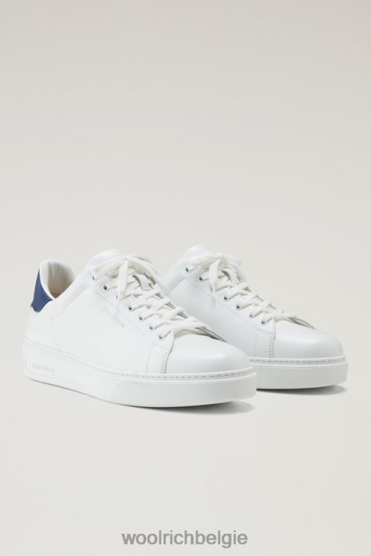 leren klassieke pumps met contrasterende details Woolrich Heren 8TTN0378 wit Blauw schoenen