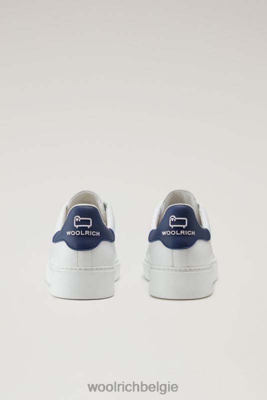 leren klassieke pumps met contrasterende details Woolrich Heren 8TTN0378 wit Blauw schoenen