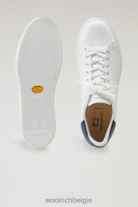leren klassieke pumps met contrasterende details Woolrich Heren 8TTN0378 wit Blauw schoenen