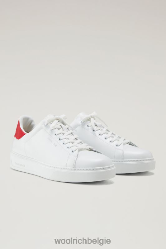 leren klassieke pumps met contrasterende details Woolrich Heren 8TTN0550 wit groen schoenen
