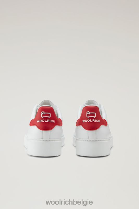 leren klassieke pumps met contrasterende details Woolrich Heren 8TTN0550 wit groen schoenen