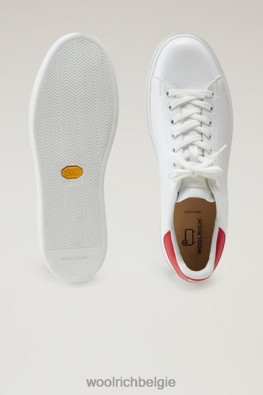 leren klassieke pumps met contrasterende details Woolrich Heren 8TTN0550 wit groen schoenen