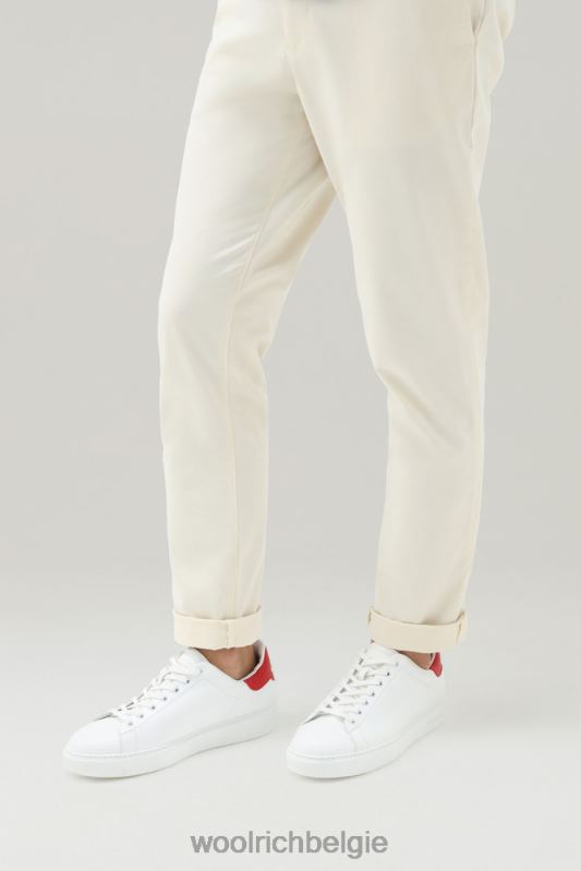 leren klassieke pumps met contrasterende details Woolrich Heren 8TTN0550 wit groen schoenen