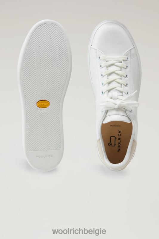 leren klassieke pumps met contrasterende details Woolrich Heren 8TTN0561 witbeige schoenen