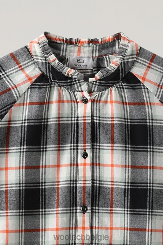 lichte flanellen geruite blouse Woolrich vrouwen 8TTN0229 vlam zwarte ruit kleding
