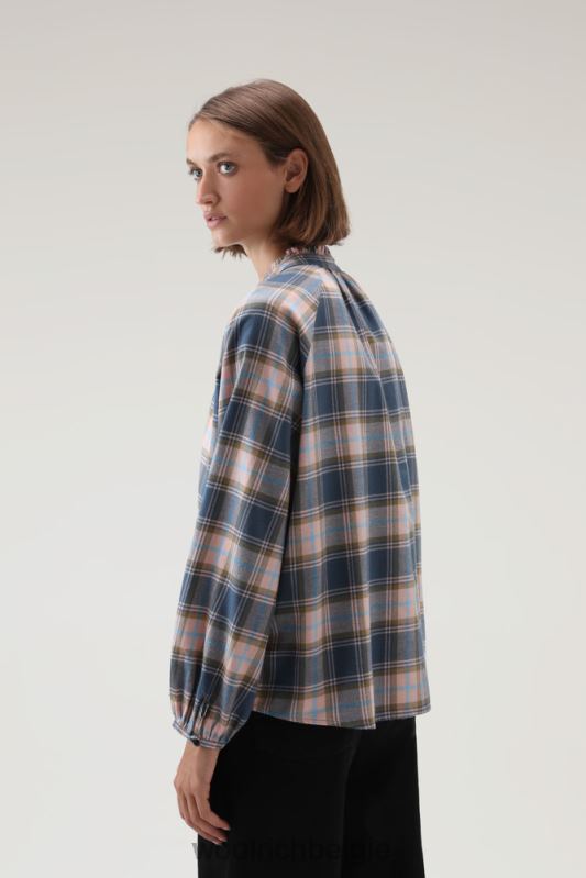 lichte flanellen geruite blouse Woolrich vrouwen 8TTN0233 roze blauwe ruit kleding