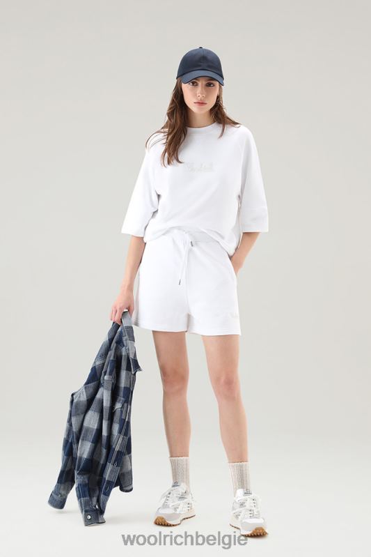 lichte short van puur katoen Woolrich vrouwen 8TTN0111 Helder wit kleding