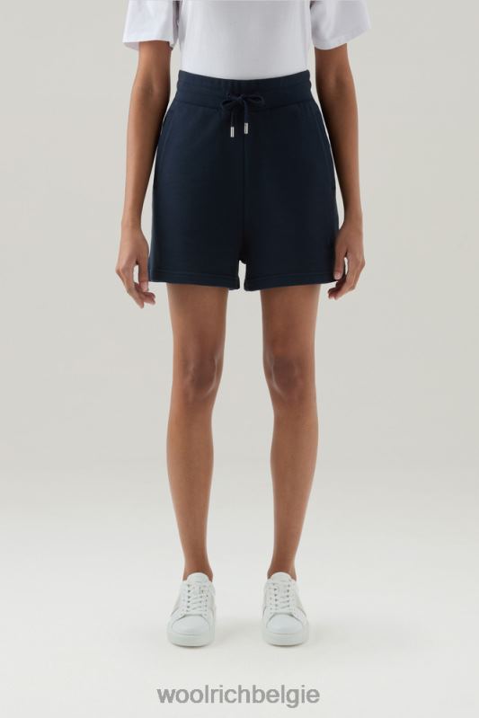 lichte short van puur katoen Woolrich vrouwen 8TTN0197 Melton blauw kleding