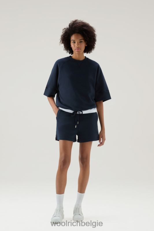 lichte short van puur katoen Woolrich vrouwen 8TTN0197 Melton blauw kleding