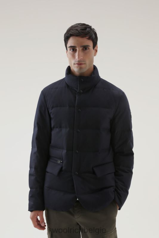 luxe blazer van vitale barberis canonico-wol Woolrich Heren 8TTN0637 Melton blauw kleding