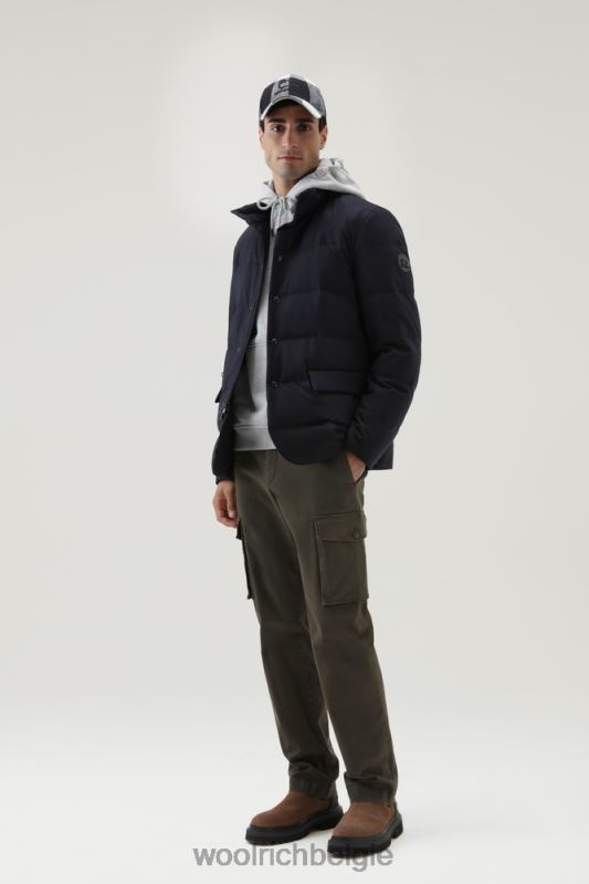 luxe blazer van vitale barberis canonico-wol Woolrich Heren 8TTN0637 Melton blauw kleding
