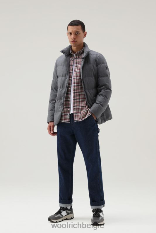 luxe blazer van vitale barberis canonico-wol Woolrich Heren 8TTN0746 middengrijs gemêleerd kleding