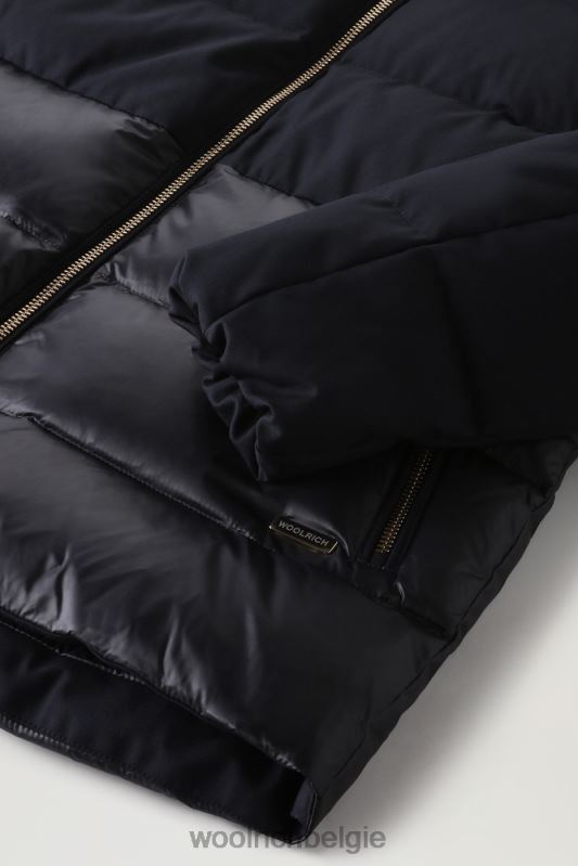 luxe gezwollen jasje Woolrich vrouwen 8TTN0343 Melton blauw kleding