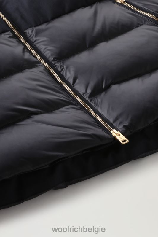 luxe gezwollen jasje Woolrich vrouwen 8TTN0343 Melton blauw kleding