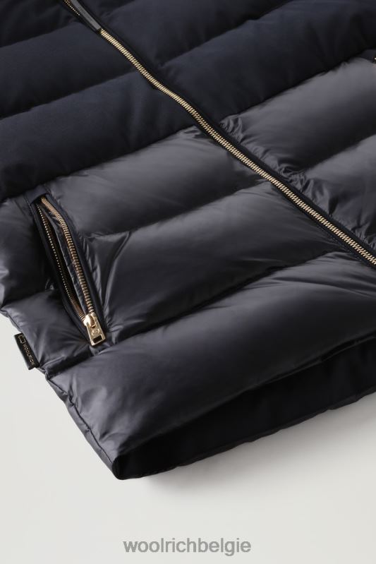 luxe gezwollen jasje Woolrich vrouwen 8TTN0343 Melton blauw kleding