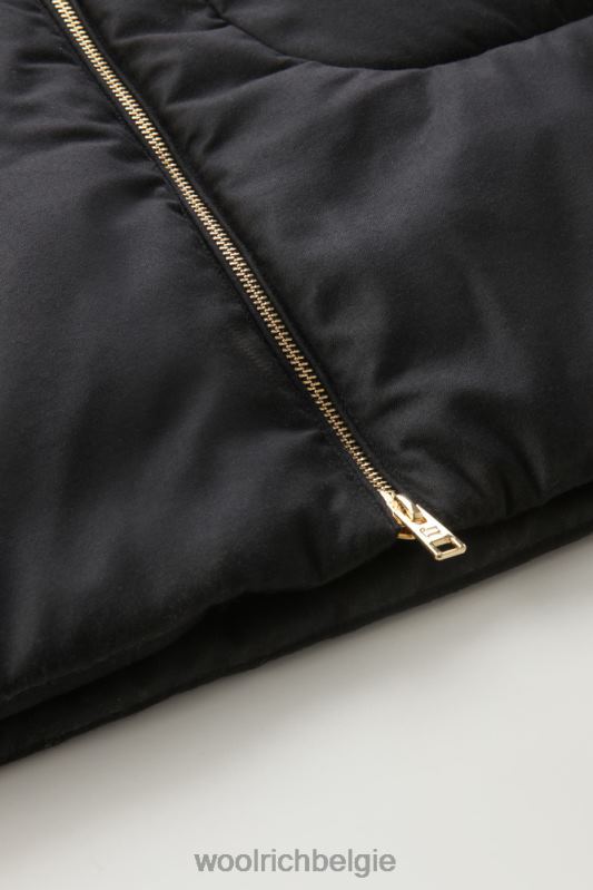luxe lange parka gemaakt van een loro piana-stof in een mix van wol en zijde Woolrich vrouwen 8TTN0291 zwart kleding