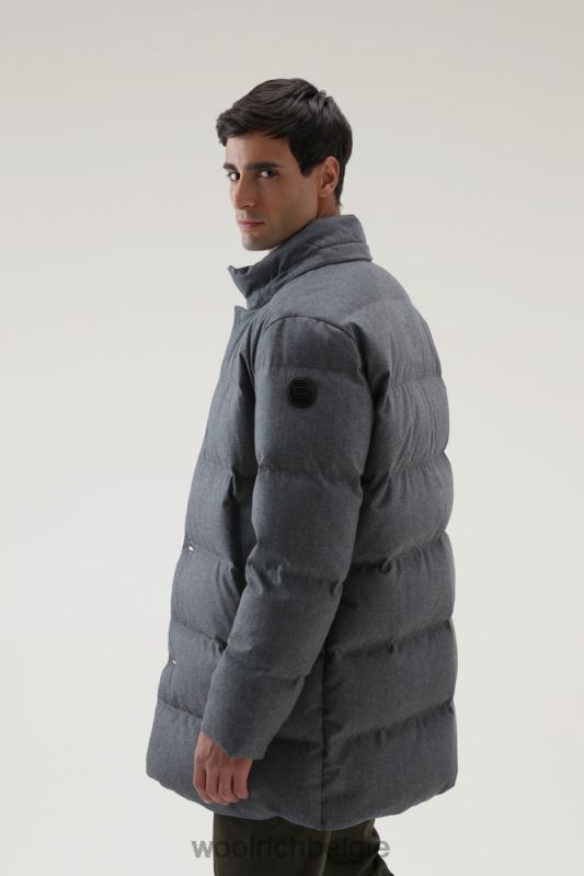 luxe lange parka van vitale barberis canonico-wol Woolrich Heren 8TTN0656 middengrijs gemêleerd kleding