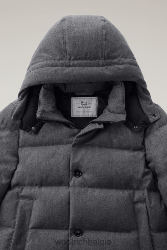 luxe lange parka van vitale barberis canonico-wol Woolrich Heren 8TTN0656 middengrijs gemêleerd kleding