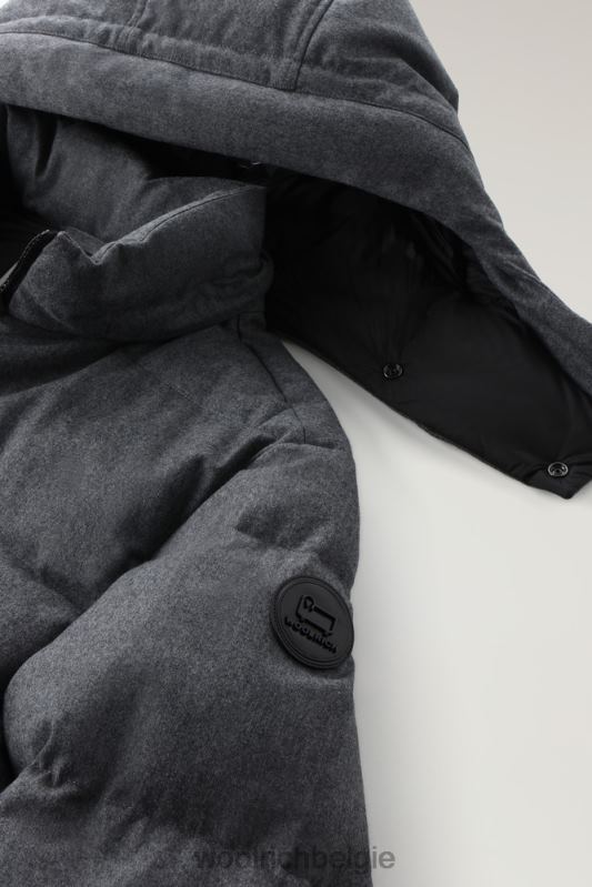 luxe lange parka van vitale barberis canonico-wol Woolrich Heren 8TTN0656 middengrijs gemêleerd kleding