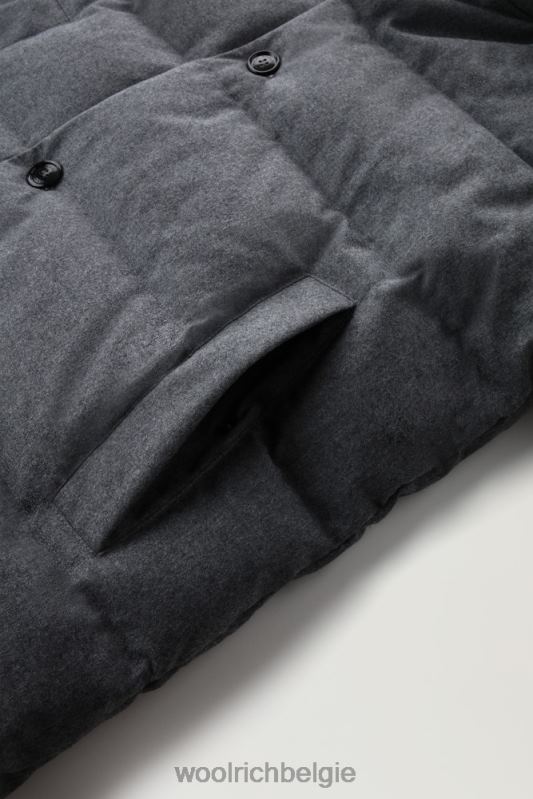 luxe lange parka van vitale barberis canonico-wol Woolrich Heren 8TTN0656 middengrijs gemêleerd kleding